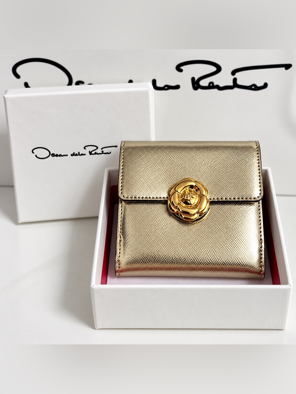OSCAR DE LA RENTA Light French Wallet - Gold - NWT